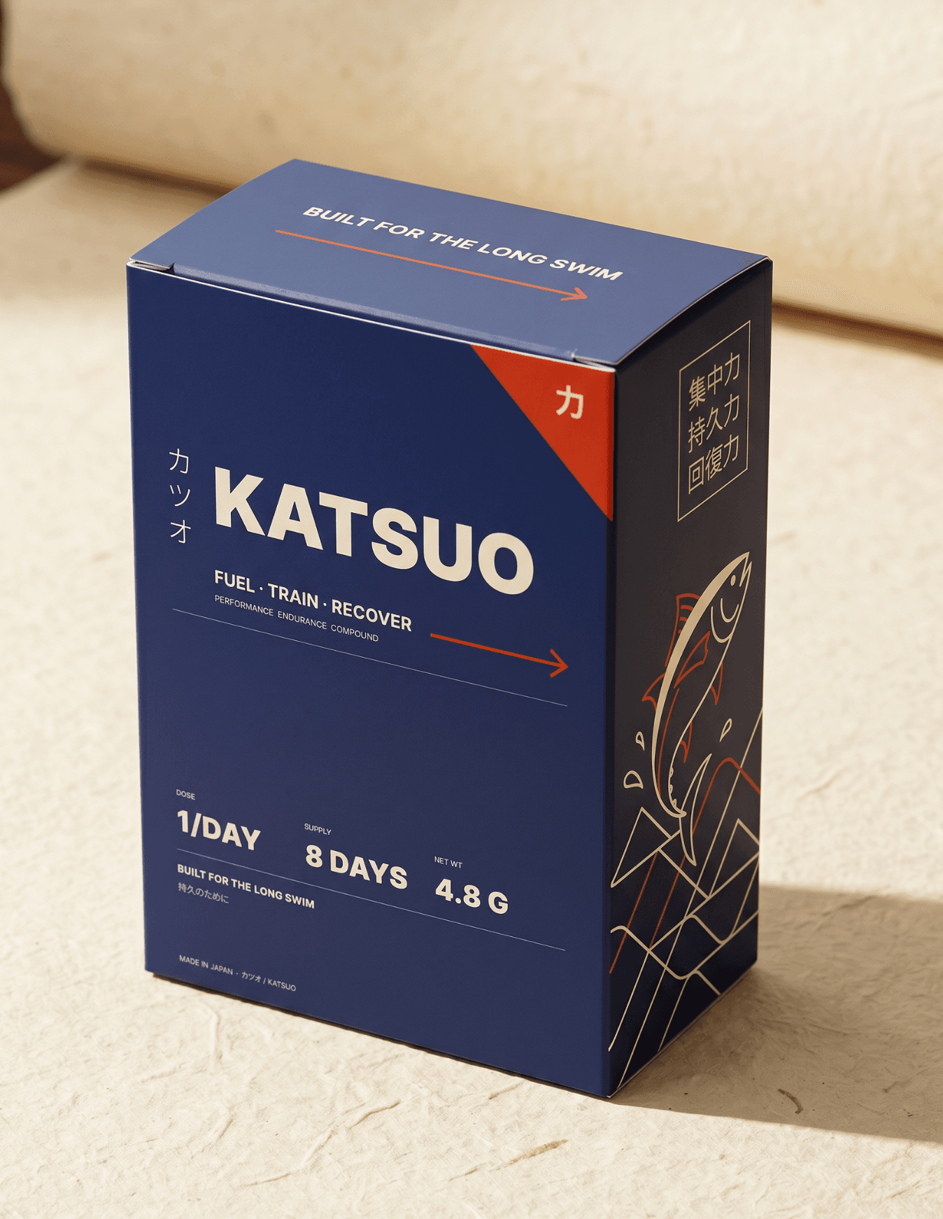 KATSUO box with skipjack illustration